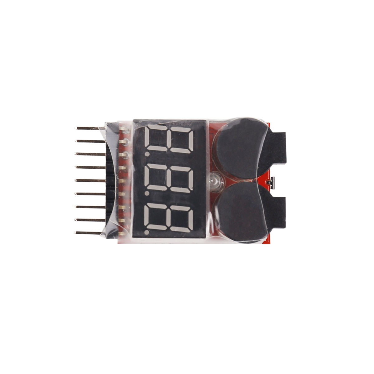 Drone Battery Voltage Checker - เครื่องตรวจสอบแรงดันแบตเตอรี่ลิโพ 1-8S พร้อมเสียงเตือนแบบเสียงดังสองเสียง จอแสดงผล LED แจ้งเตือนแรงดันต่ำ