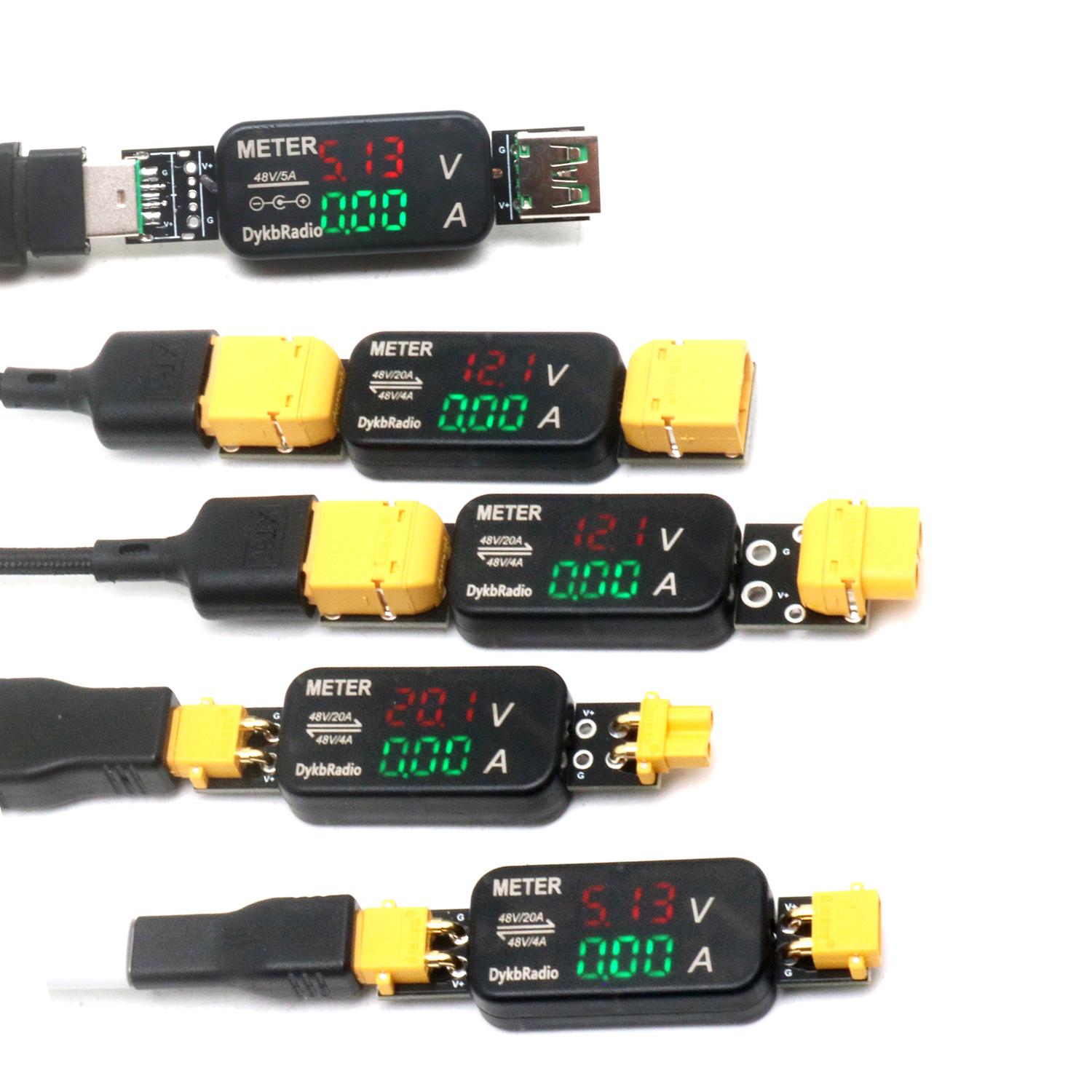 Drone Battery Voltage Checker - USB XT30 XT60 DC 20A แรงดันไฟฟ้าแบบสองทิศทาง