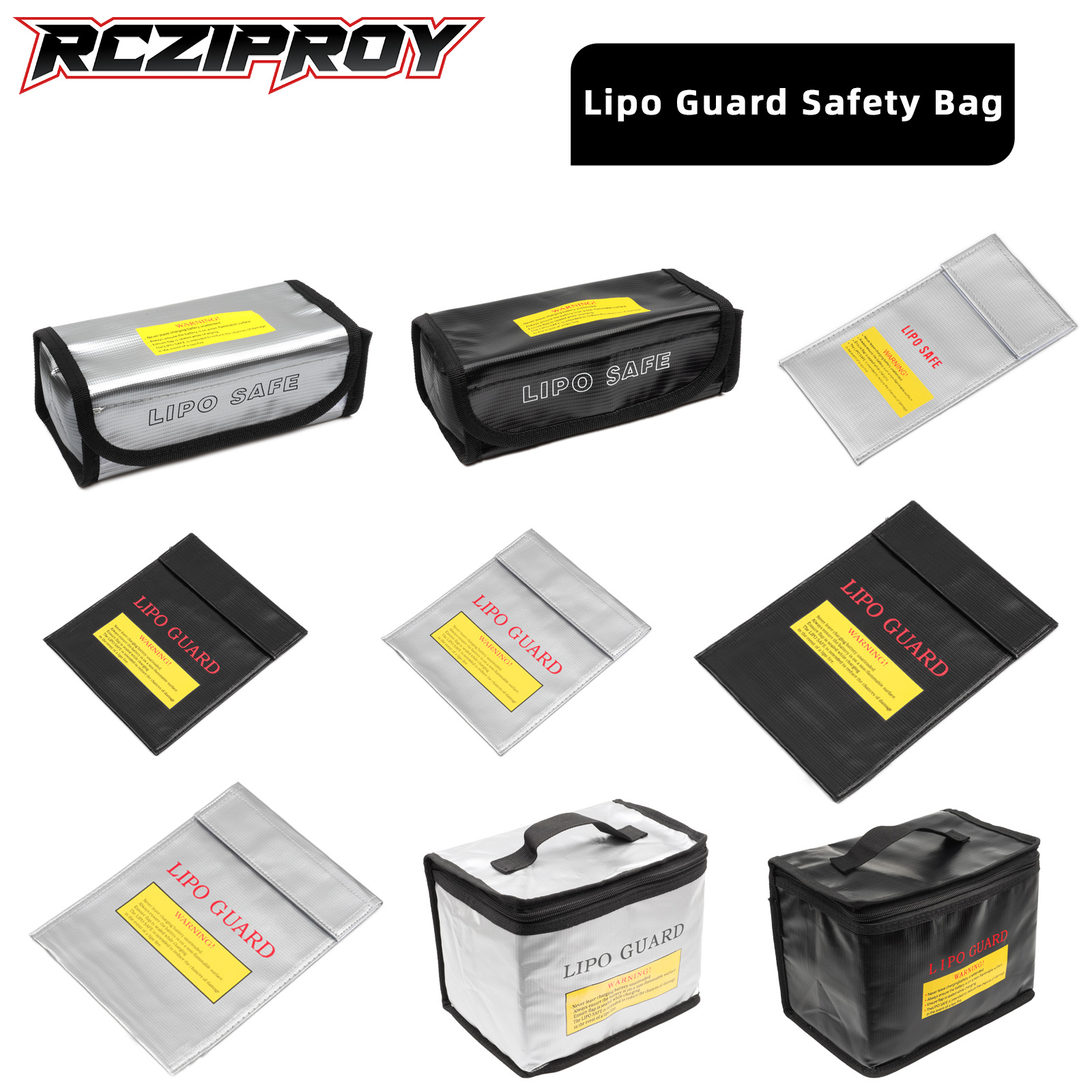 Drone Battery Bag - RCZIPROY กระเป๋าใส่แบตเตอรี่ลิโป้ กระเป๋าป้องกันไฟไหม้ ป้องกันการระเบิด สำหรับรถ RC