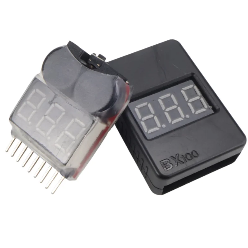 Drone Battery Voltage Checker - เครื่องทดสอบแรงดันแบตเตอรี่ลิโพ 1-8S พร้อมเสียงเตือนแรงดันต่ำ ลำโพงคู่ สำหรับรถบังคับ โดรน