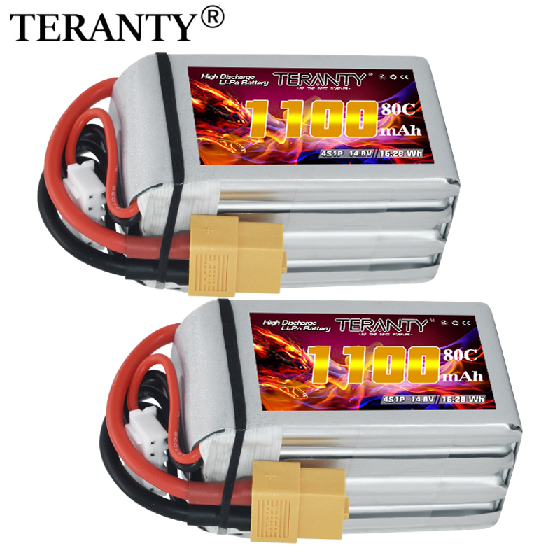 Drone Battery 4S - TERANTY 4S 1100mAh 80C/160C แบตเตอรี่ลิโป้สำหรับเฮลิคอปเตอร์ RC