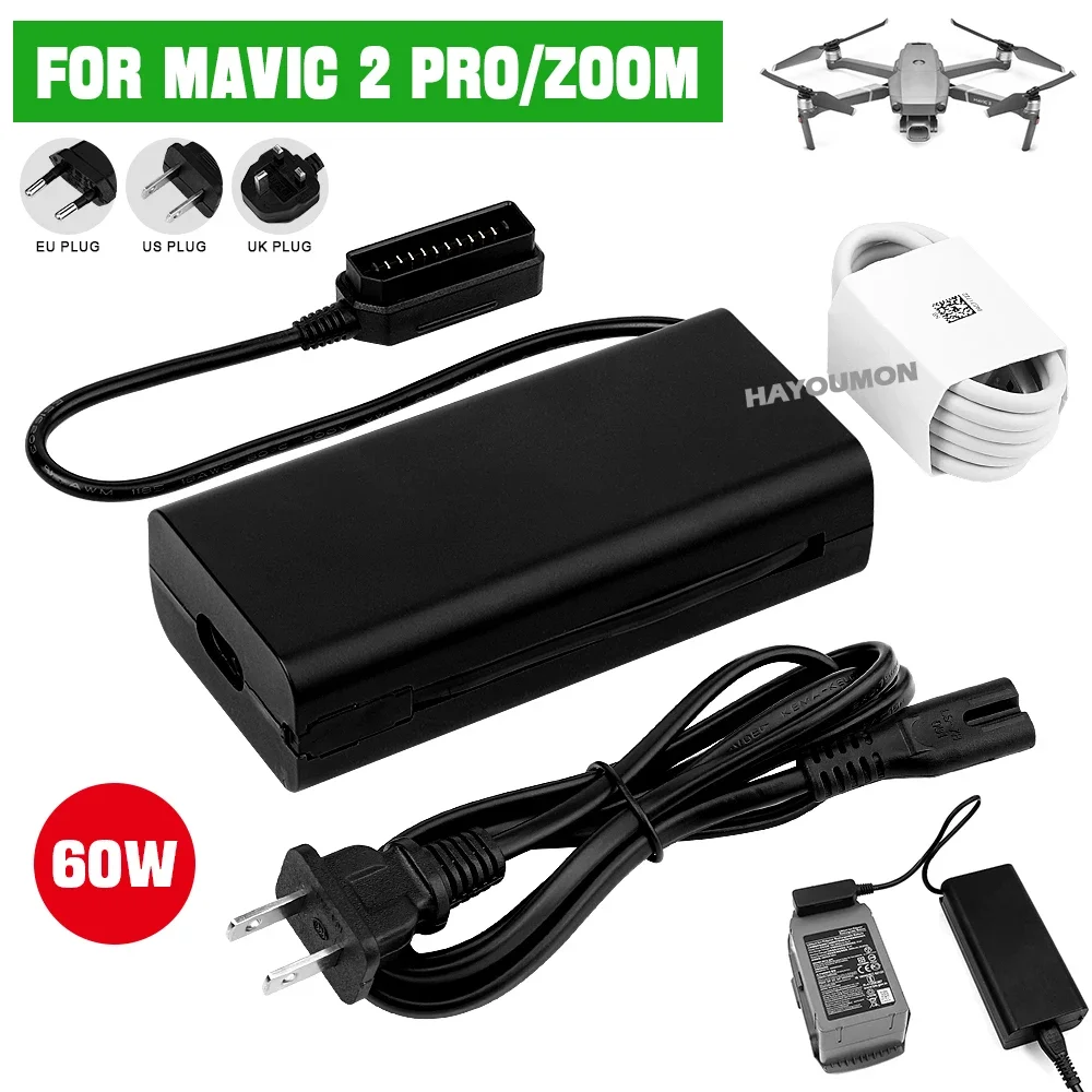 Drone Battery Smart - สำหรับ DJI Mavic 2 Pro/Zoom เครื่องชาร์จแบตเตอรี่โดรนพร้อมสายไฟ