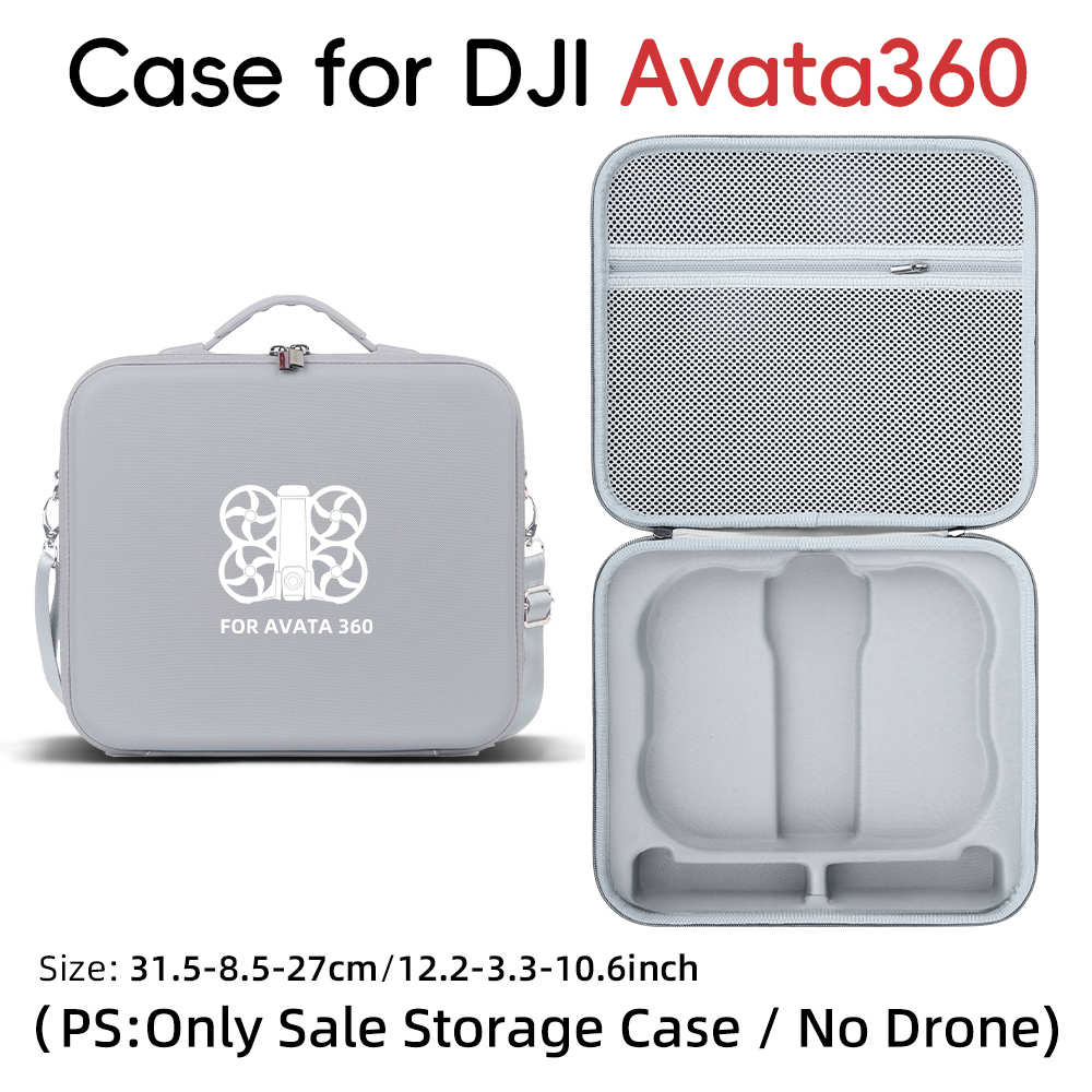 Drone Battery Strap - กล่องเก็บของแบบแข็งสำหรับ DJI Avata 360 พร้อมหูหิ้วกันลื่น สายสะพายไหล่ปรับได้