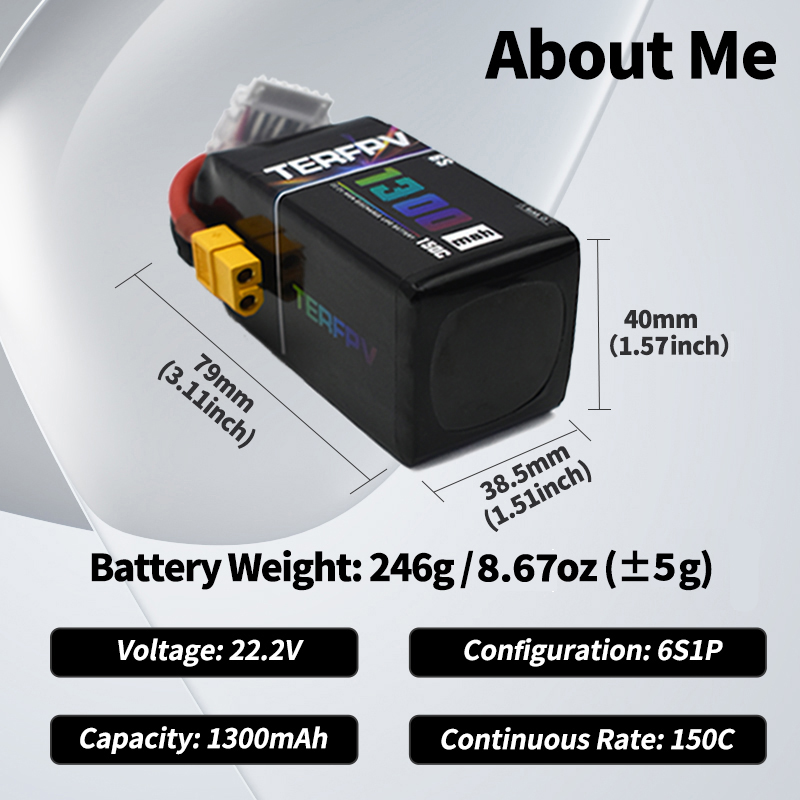 TERFPV แบตเตอรี่ลิโป้ 6S 22.2V - Drone Battery 6S บทวิจารณ์และราคา