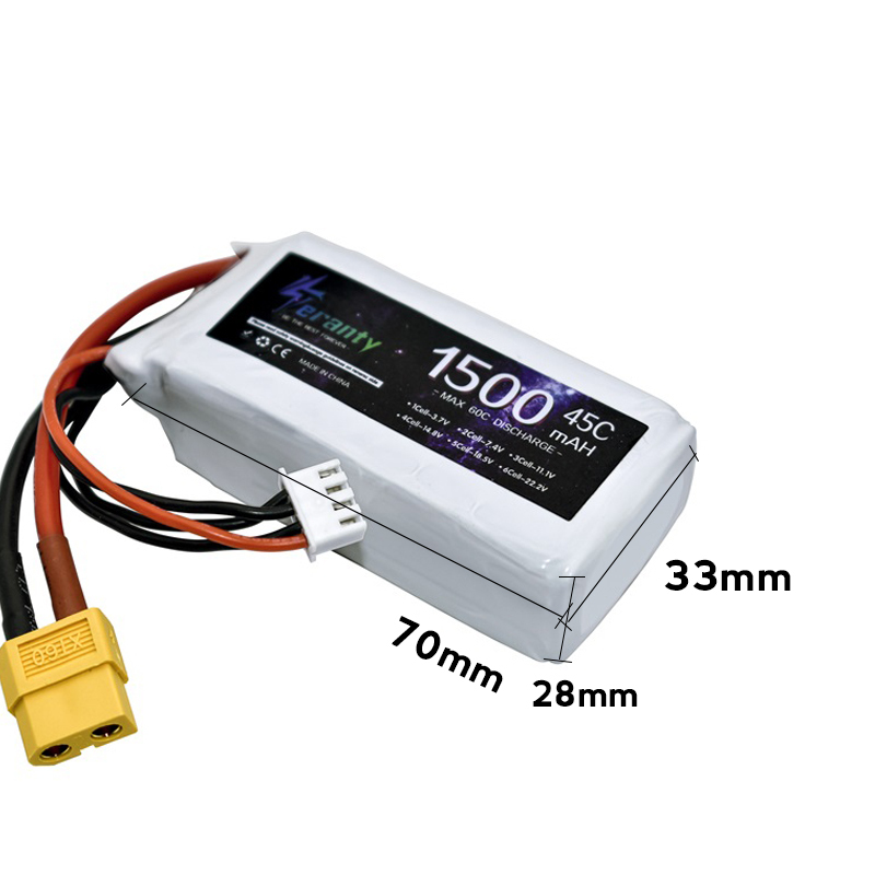 TERANTY 3s 45C 11.1V 1500mah แ - Drone Battery 3S บทวิจารณ์และราคา