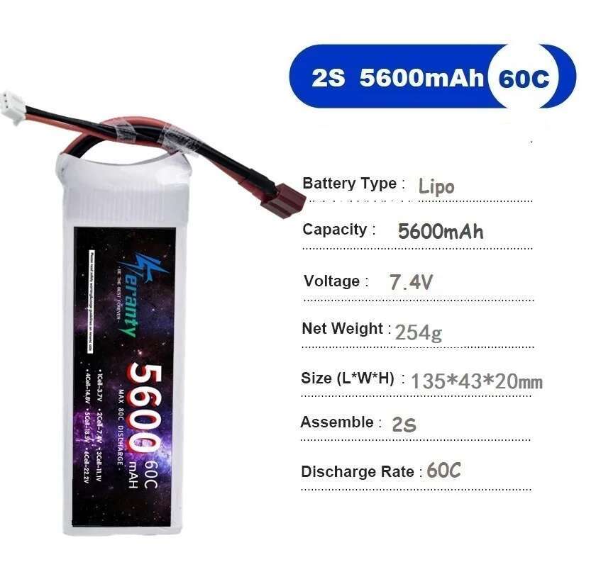 TERANTY 5600MAH 60C 2S 3S 4S 6 - Drone Battery 6S บทวิจารณ์และราคา