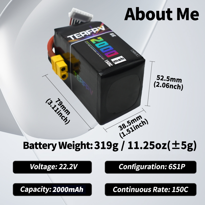แบตเตอรี่ลิโพ TERFPV 6S 22.2V  - Drone Battery 6S บทวิจารณ์และราคา